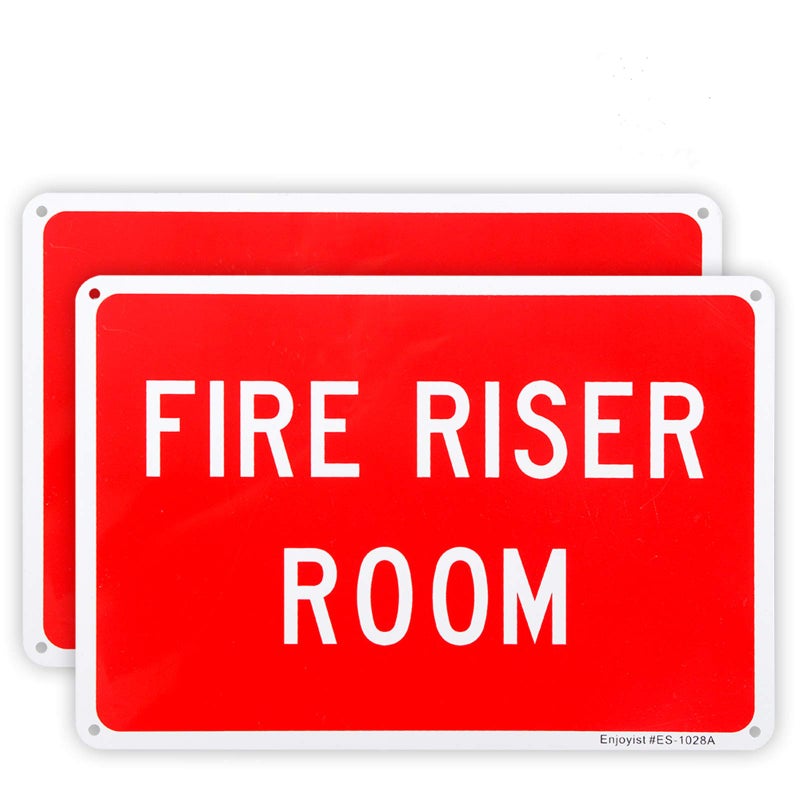 Enjoyist 2-Pack Fire Riser Room Sign, 10"x 7" .04" Aluminum Reflective Sign Rust Free Aluminum-UV Protected and Weatherproof - Image 1